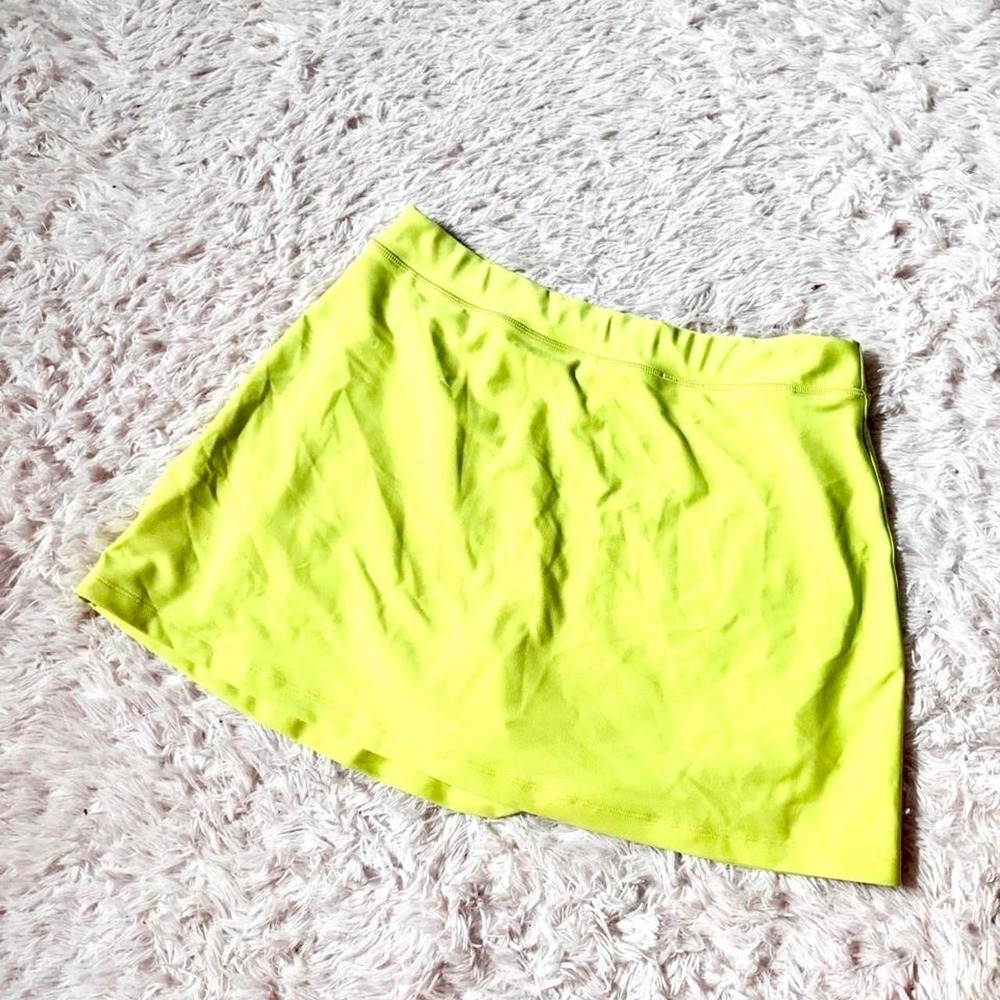 Neon‎ Highlighter Yellow Casual Athleisure Skort Womens  L Sweat Wicking Workout